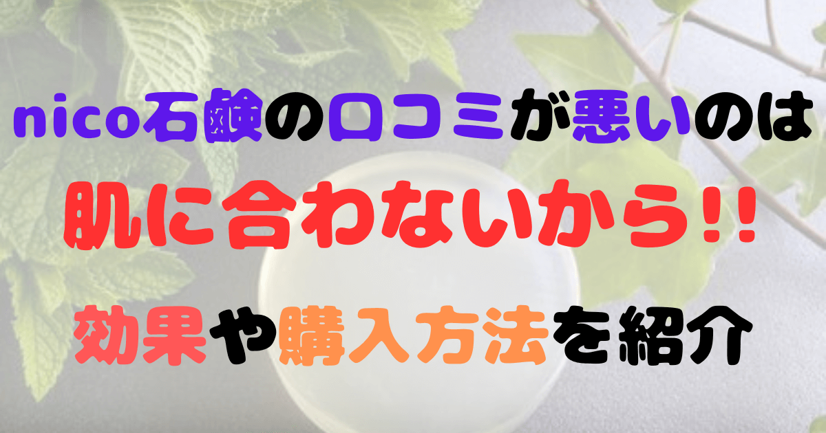 98％以上節約 nico石鹸